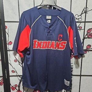 Vintage Cleveland Indians Navy and Red Jersey Swisher #33 Size XL
